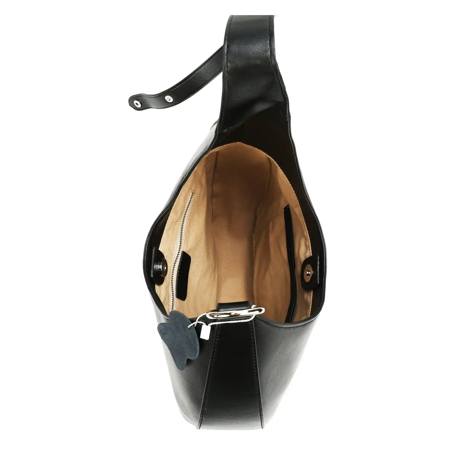 Spacious interior of large vegan leather shoulder bag – ARLANA Luna