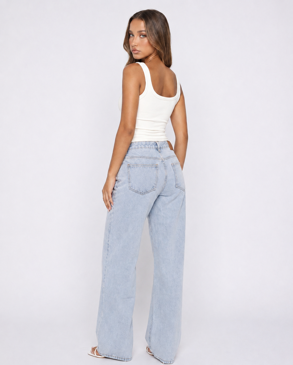 Alizée Jean Jambe Large Taille Mi-Haute