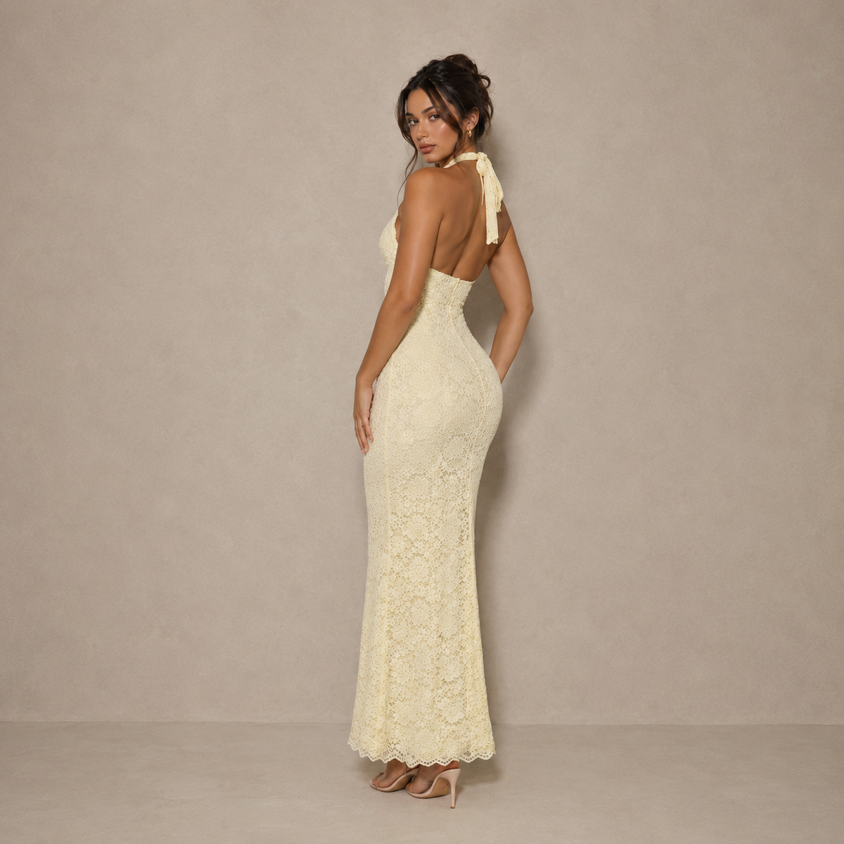 Nathalie Robe Longue en Dentelle