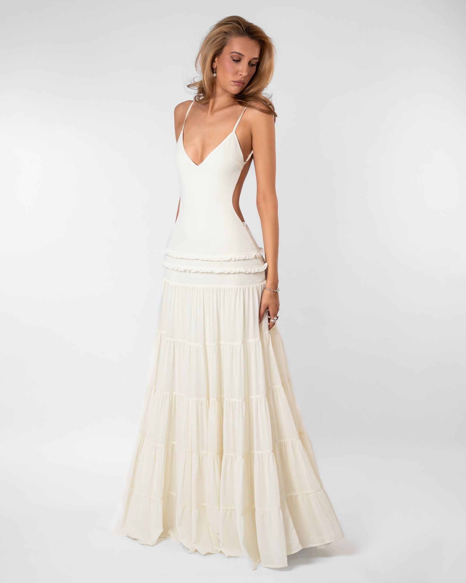Vinciane Robe Longue en Mousseline