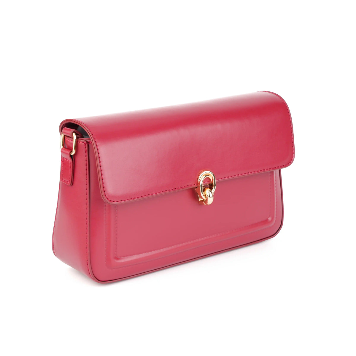 Vegan Leather Flap Shoulder Bag – Turn Lock Crossbody Handbag for Women