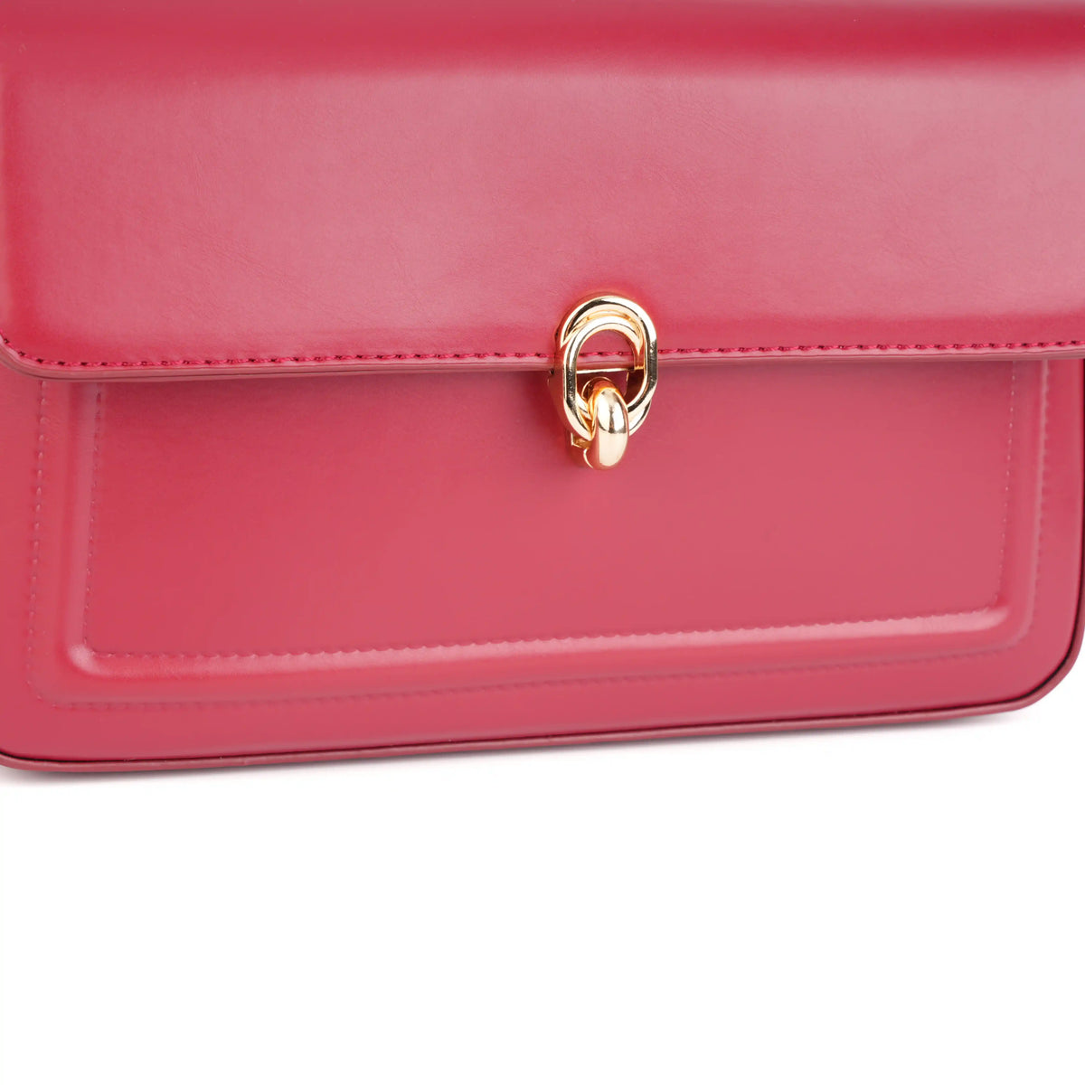 Vegan Leather Flap Shoulder Bag – Turn Lock Crossbody Handbag for Women