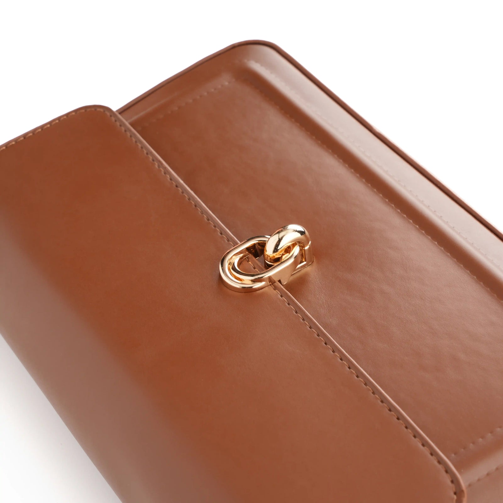 Vegan Leather Flap Shoulder Bag – Turn Lock Crossbody Handbag for Women