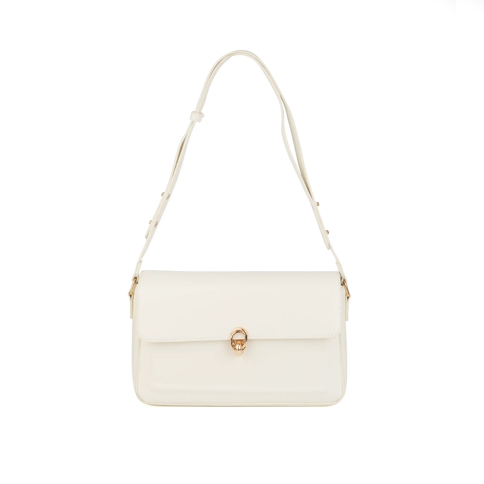Vegan Leather Flap Shoulder Bag – Turn Lock Crossbody Handbag for Women