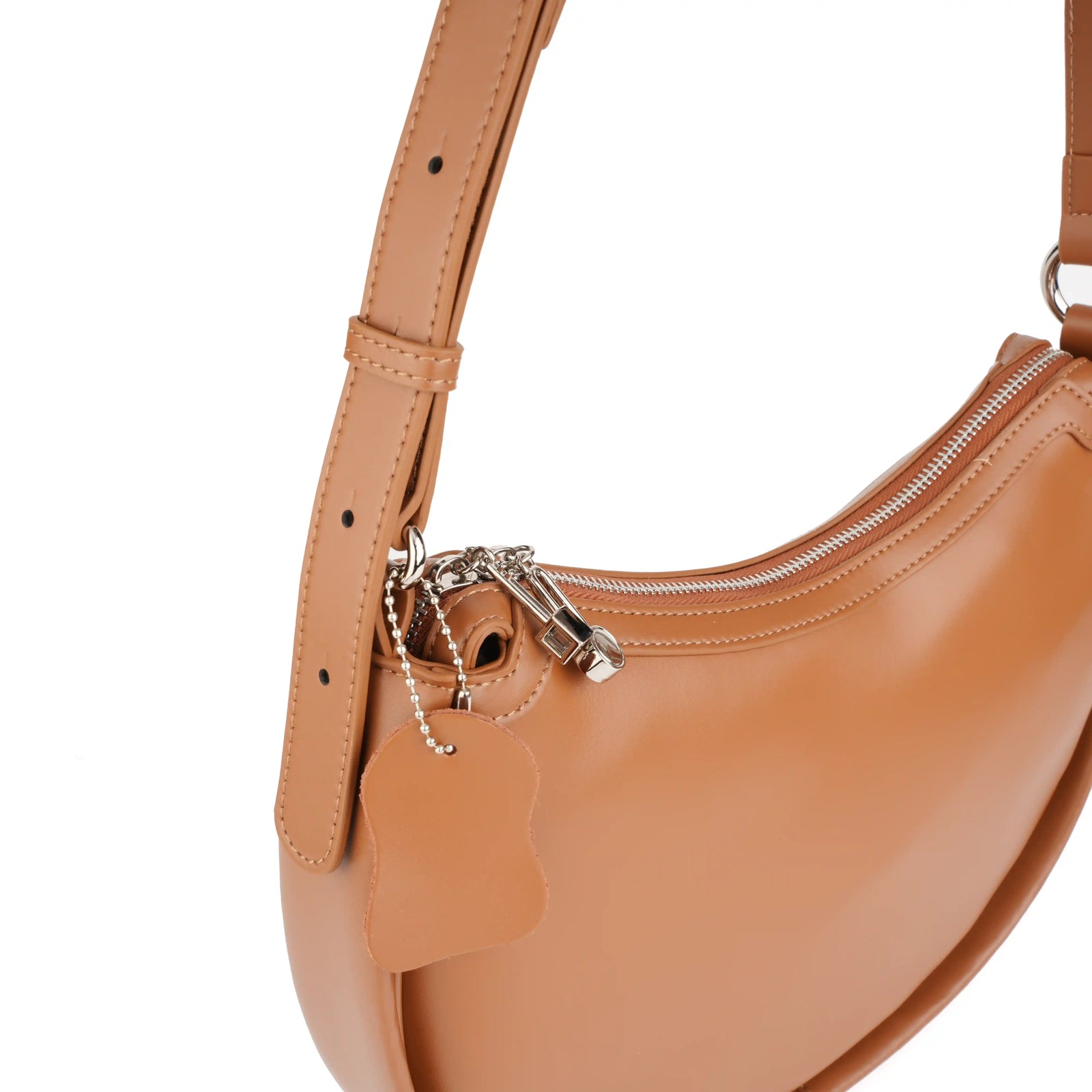 Vegan Leather Hobo Shoulder Bag – Crescent Crossbody Purse for Women
