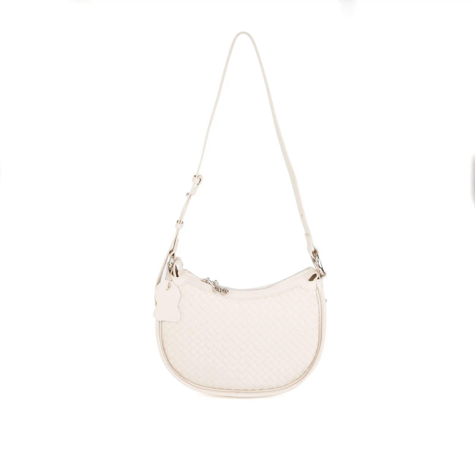 Woven Vegan Leather Crescent Shoulder Bag – Hobo Crossbody Purse for Women