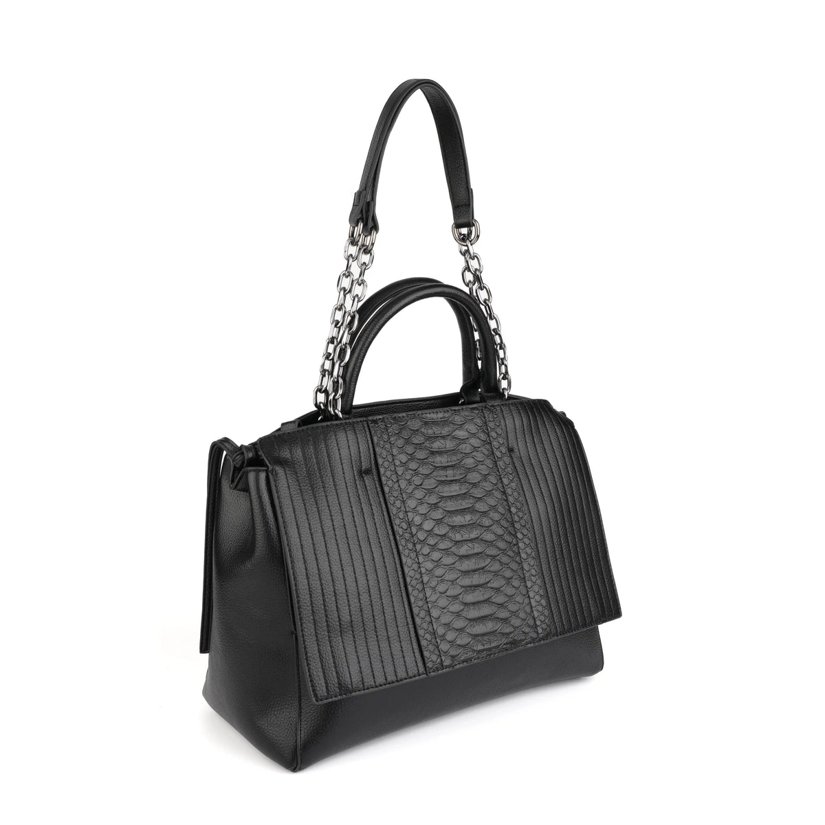 Side profile of croc embossed structured tote bag – ARLANA Sofia