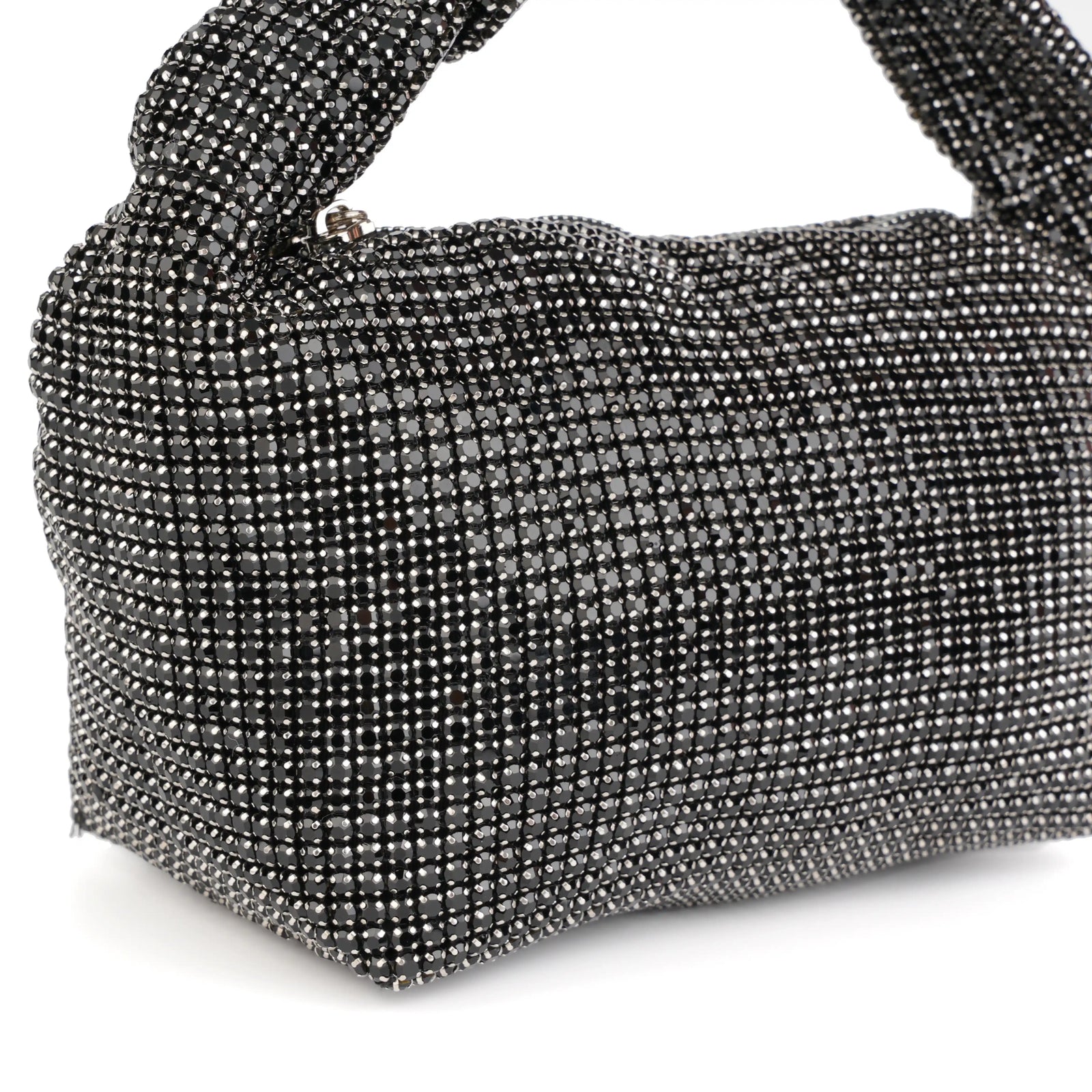 Houndstooth Fabric Knotted Hobo Bag – Shoulder Handbag for Women