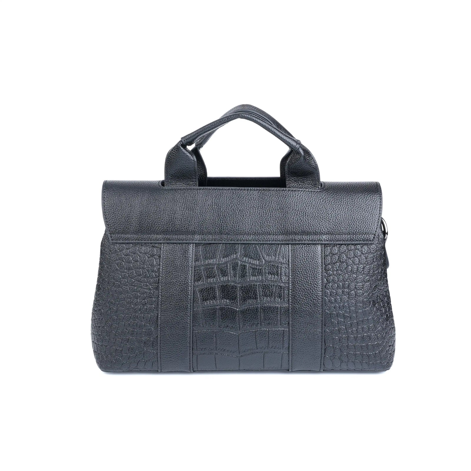 Croc Embossed Vegan Leather Work Tote Bag – Structured Briefcase Style Women