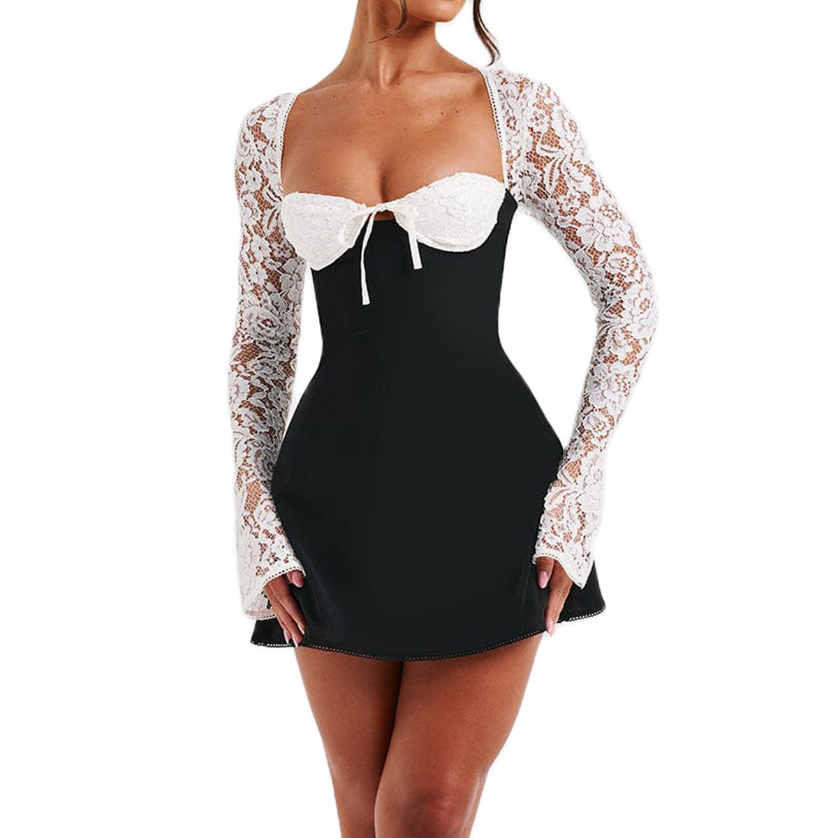 Maëlys Robe Courte en Dentelle