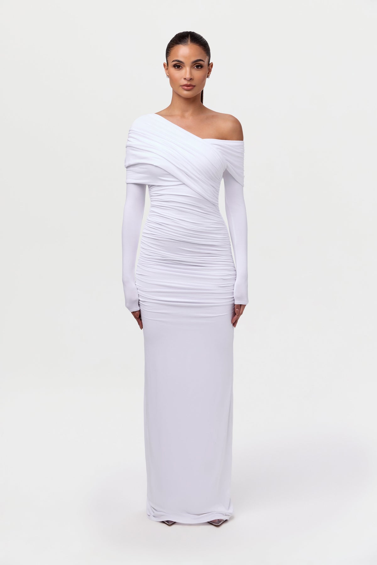 Violaine Robe Longue Sculptante Froncée