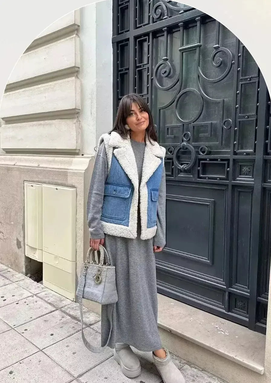 Émeline Veste en Peau Lainée