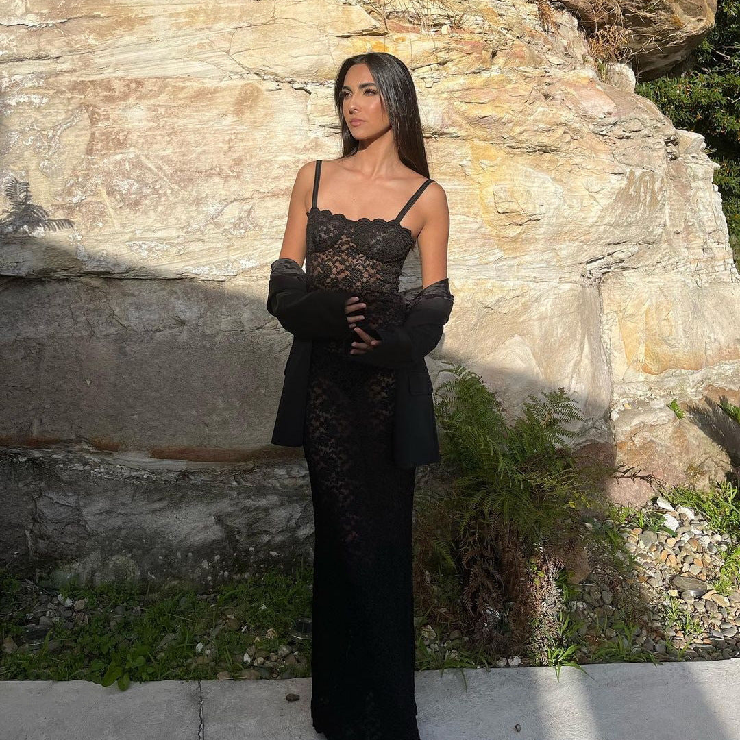Clémence Robe Longue en Dentelle