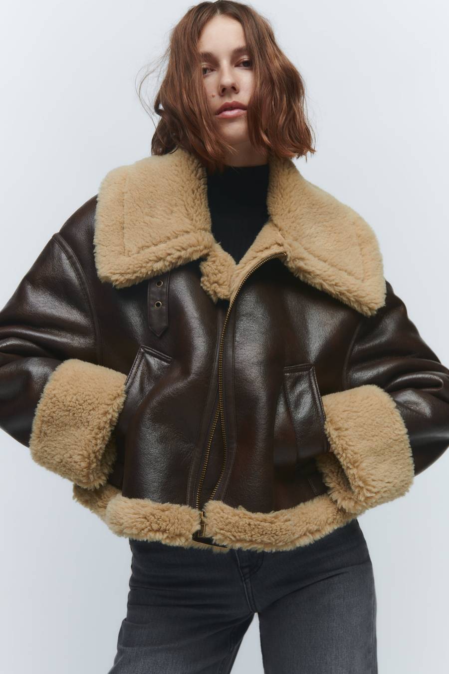 Cassandre Veste en Peau Lainée
