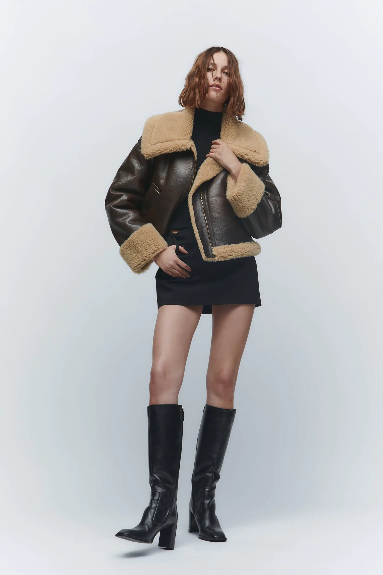 Cassandre Veste en Peau Lainée