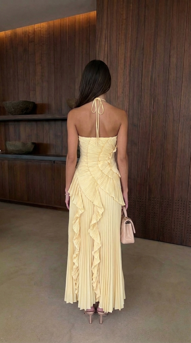Yseult Robe Longue à Volants