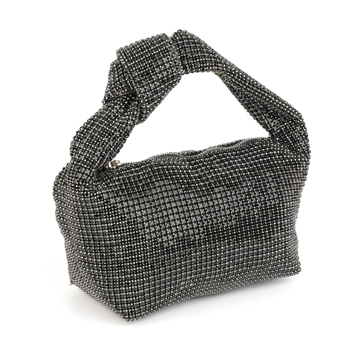 Black houndstooth knotted shoulder hobo bag – ARLANA Shine