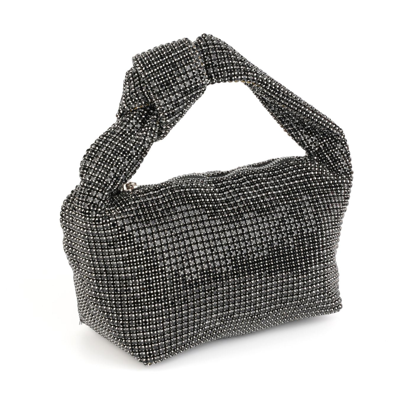 Black houndstooth knotted shoulder hobo bag – ARLANA Shine