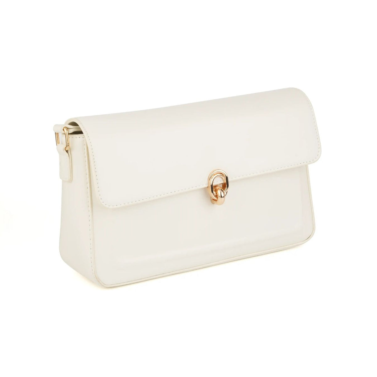 Vegan Leather Flap Shoulder Bag – Turn Lock Crossbody Handbag for Women