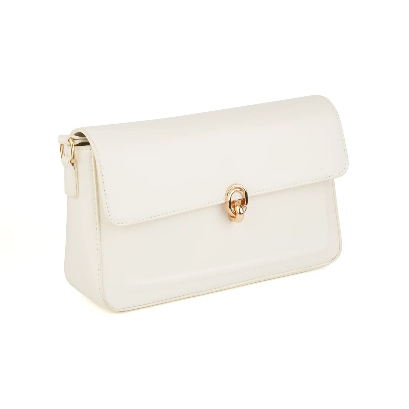 Vegan Leather Flap Shoulder Bag – Turn Lock Crossbody Handbag for Women