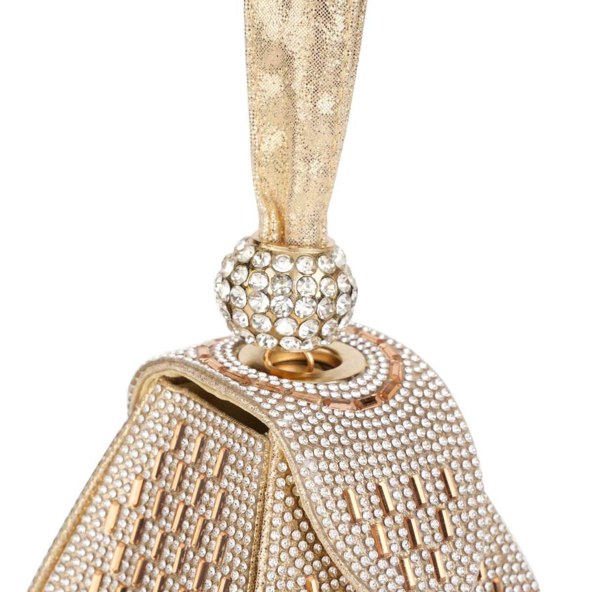 Woven Metal Pyramid Bag – Sculptural Top Handle Evening Handbag for Women