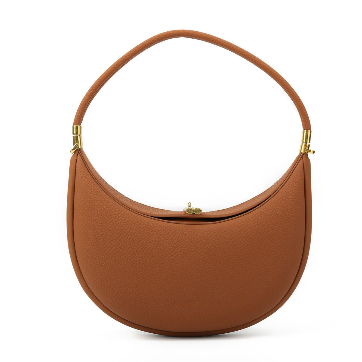 Vegan Leather Crescent Shoulder Bag – Half Moon Crossbody Purse for Women