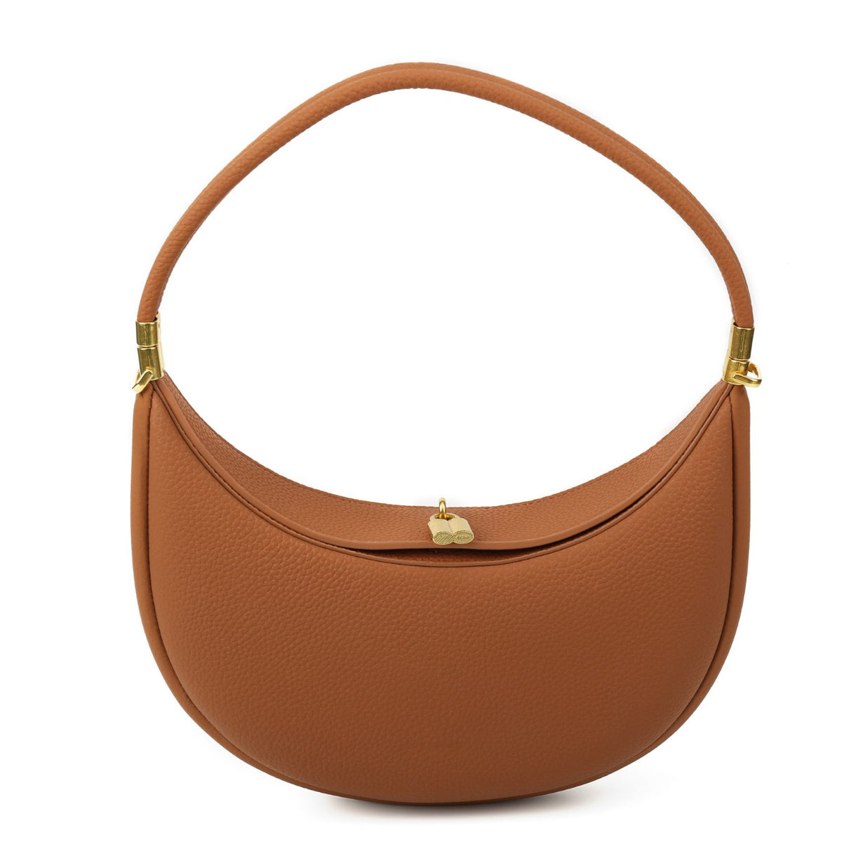 Vegan Leather Crescent Shoulder Bag – Half Moon Crossbody Purse for Women