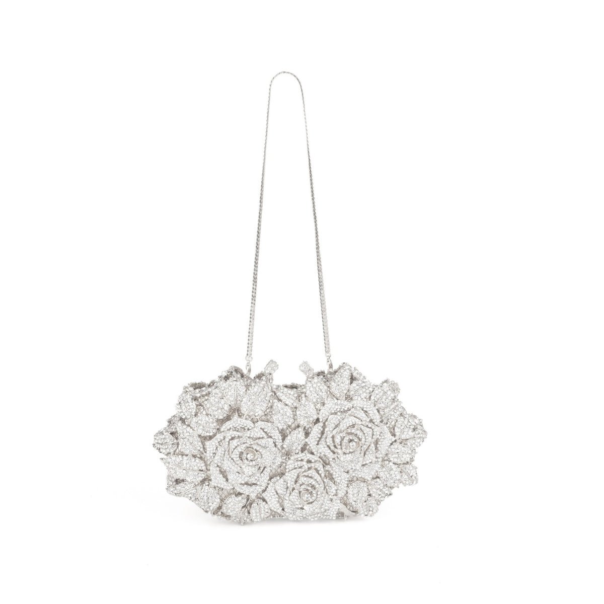 3D Floral Sculptural Clutch Bag – Rose Textured Evening Purse for Women