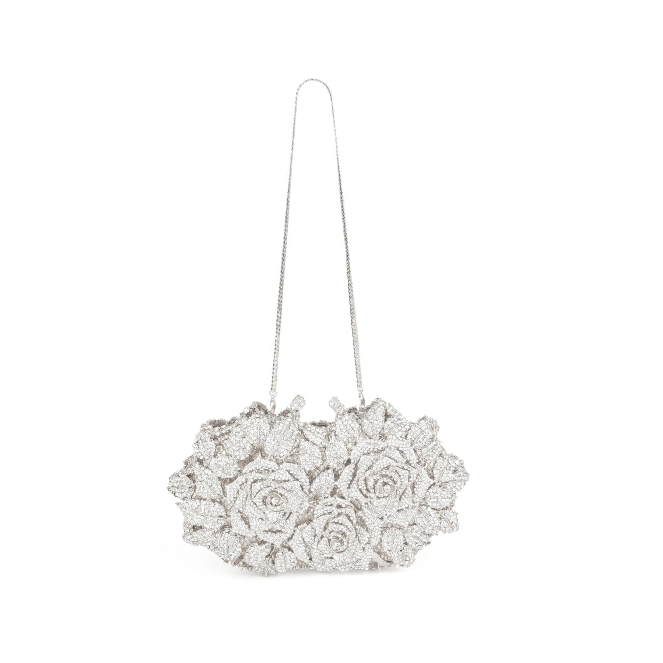 3D Floral Sculptural Clutch Bag – Rose Textured Evening Purse for Women