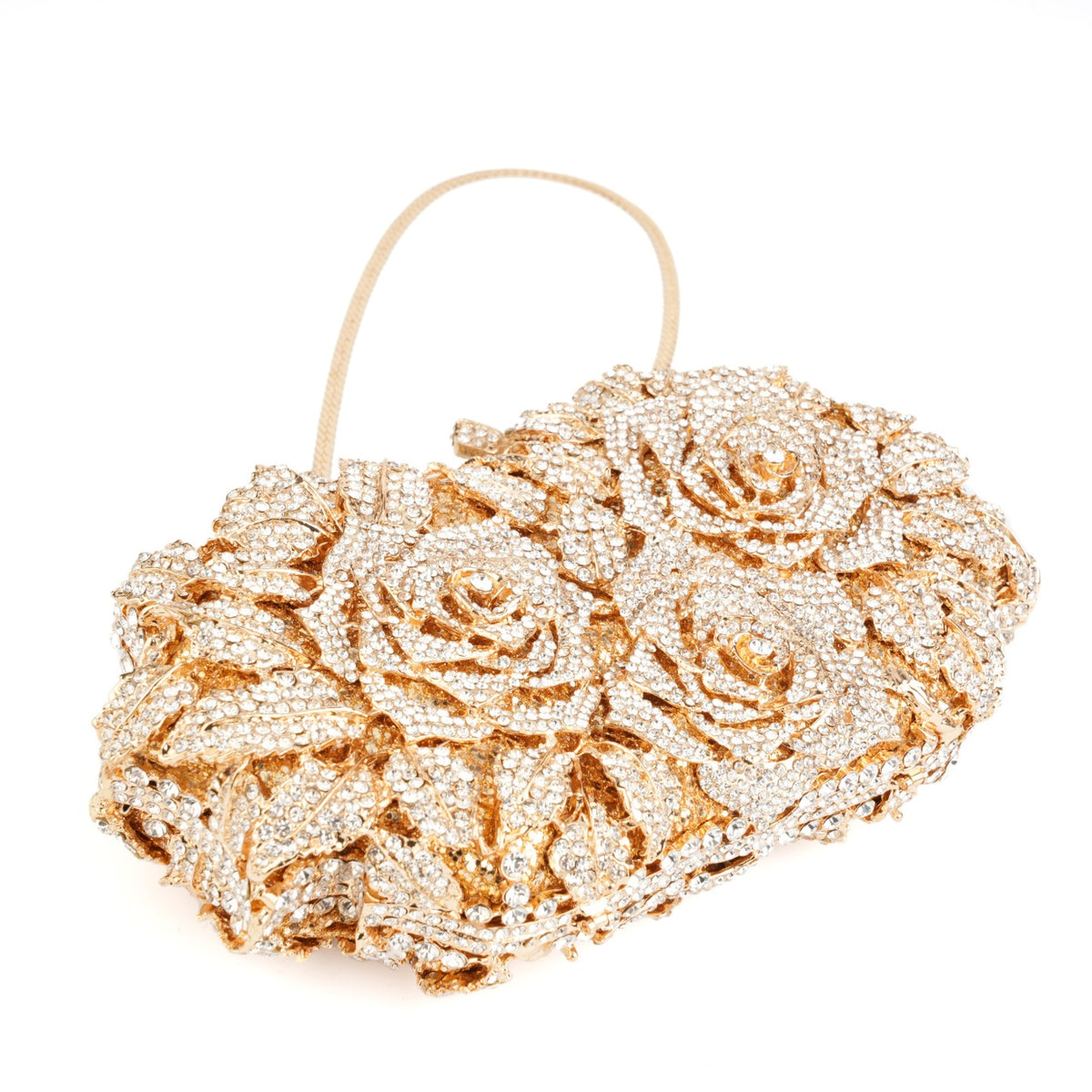 3D Floral Sculptural Clutch Bag – Rose Textured Evening Purse for Women