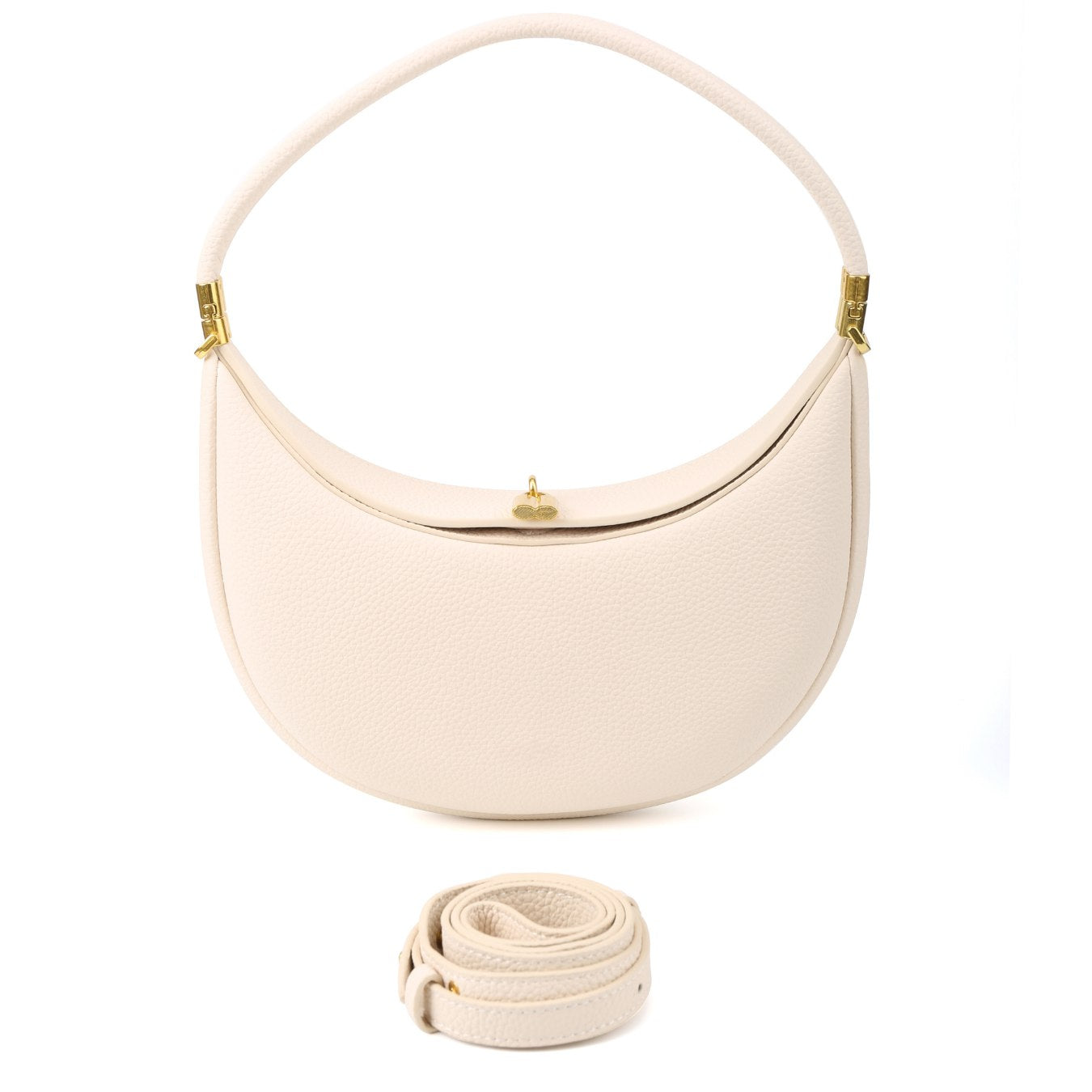 Vegan Leather Crescent Shoulder Bag – Half Moon Crossbody Purse for Women