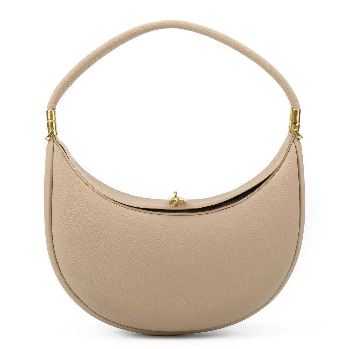 Vegan Leather Crescent Shoulder Bag – Half Moon Crossbody Purse for Women