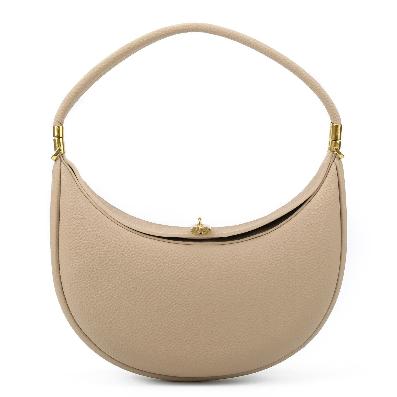 Vegan Leather Crescent Shoulder Bag – Half Moon Crossbody Purse for Women