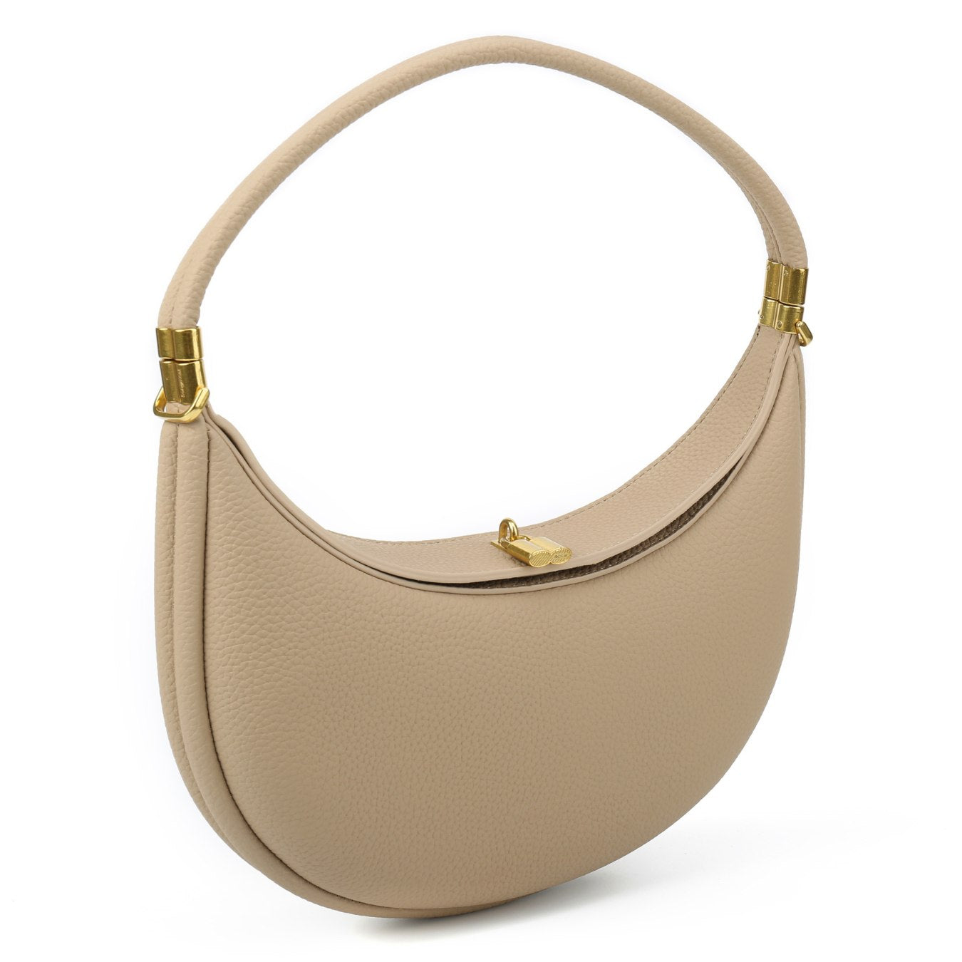 Crescent shoulder bag in beige vegan leather – ARLANA