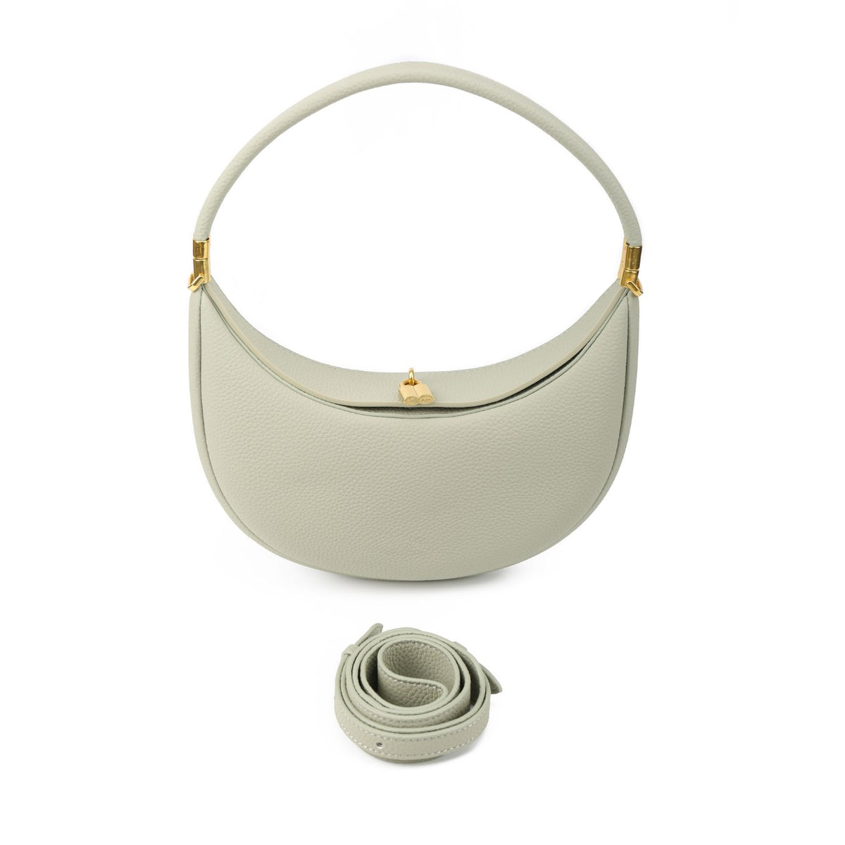 Vegan Leather Crescent Shoulder Bag – Half Moon Crossbody Purse for Women