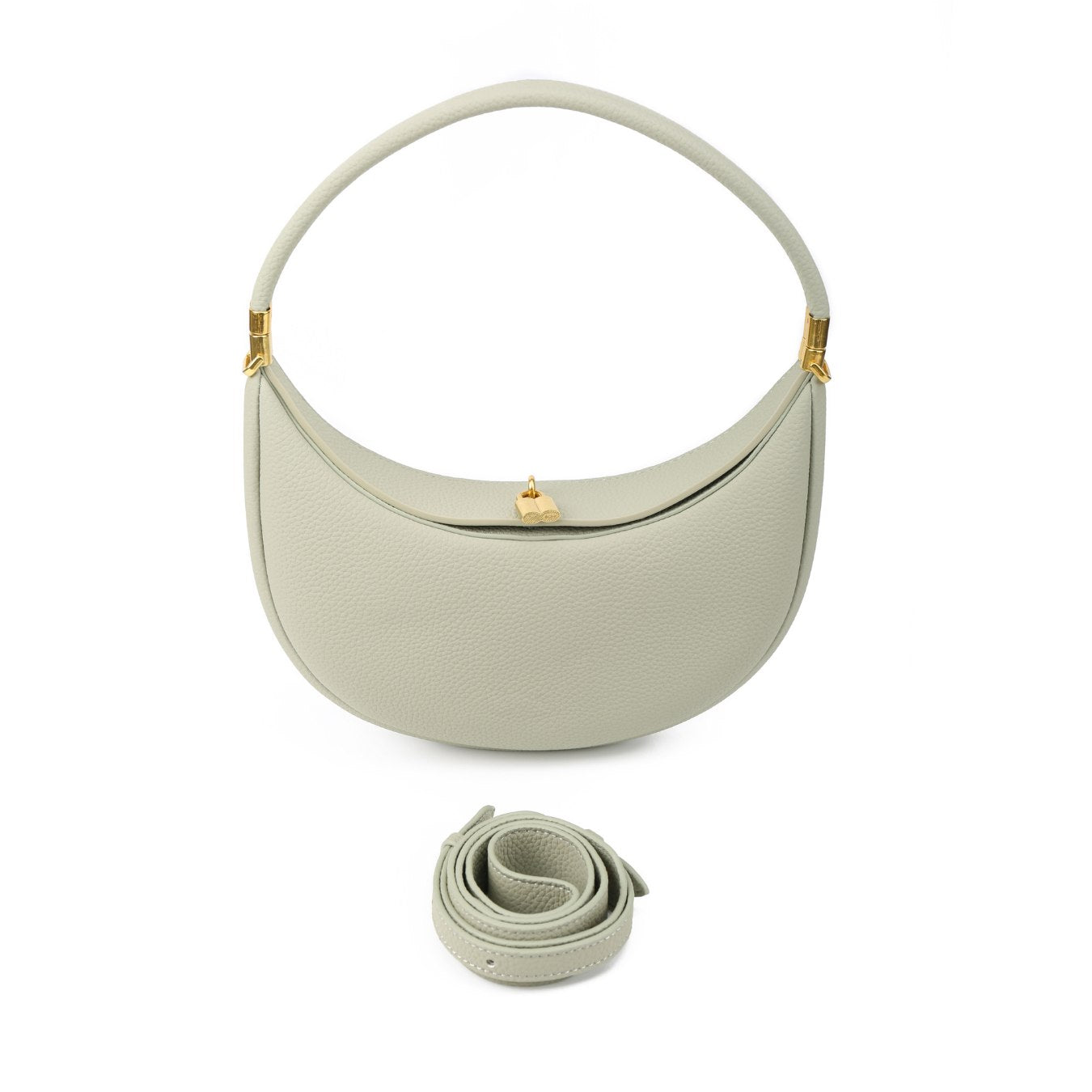 Vegan Leather Crescent Shoulder Bag – Half Moon Crossbody Purse for Women