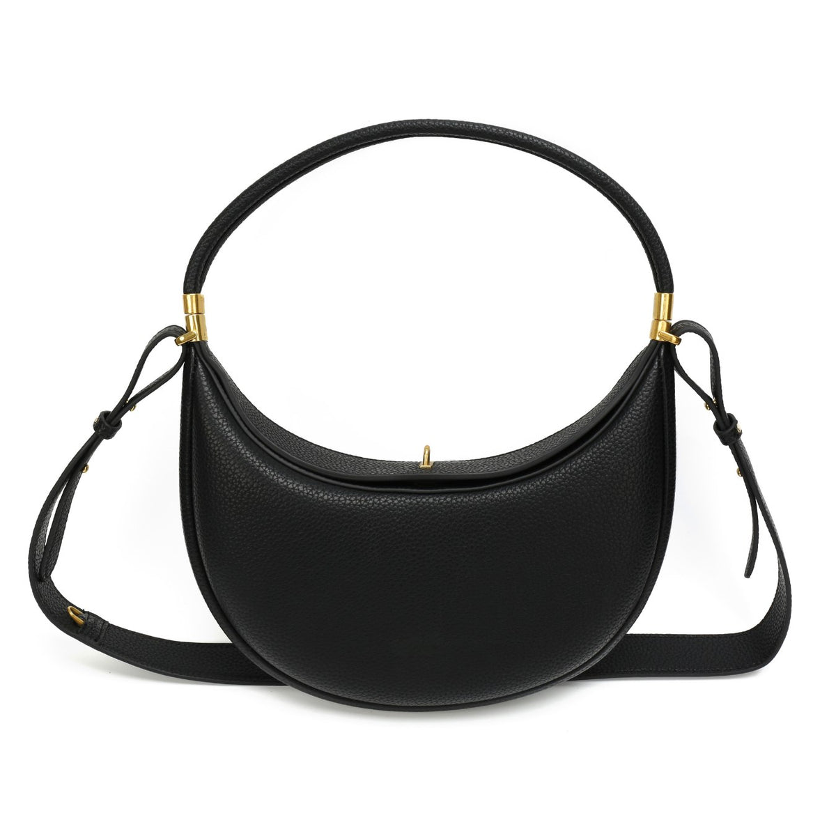 Vegan Leather Crescent Shoulder Bag – Half Moon Crossbody Purse for Women