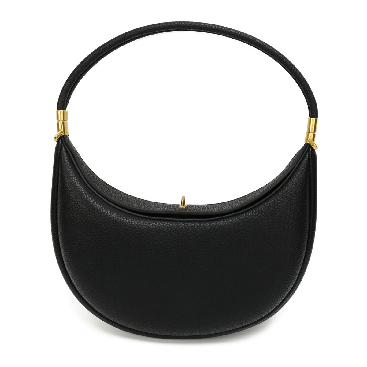 Crescent crossbody bag in black vegan leather – ARLANA