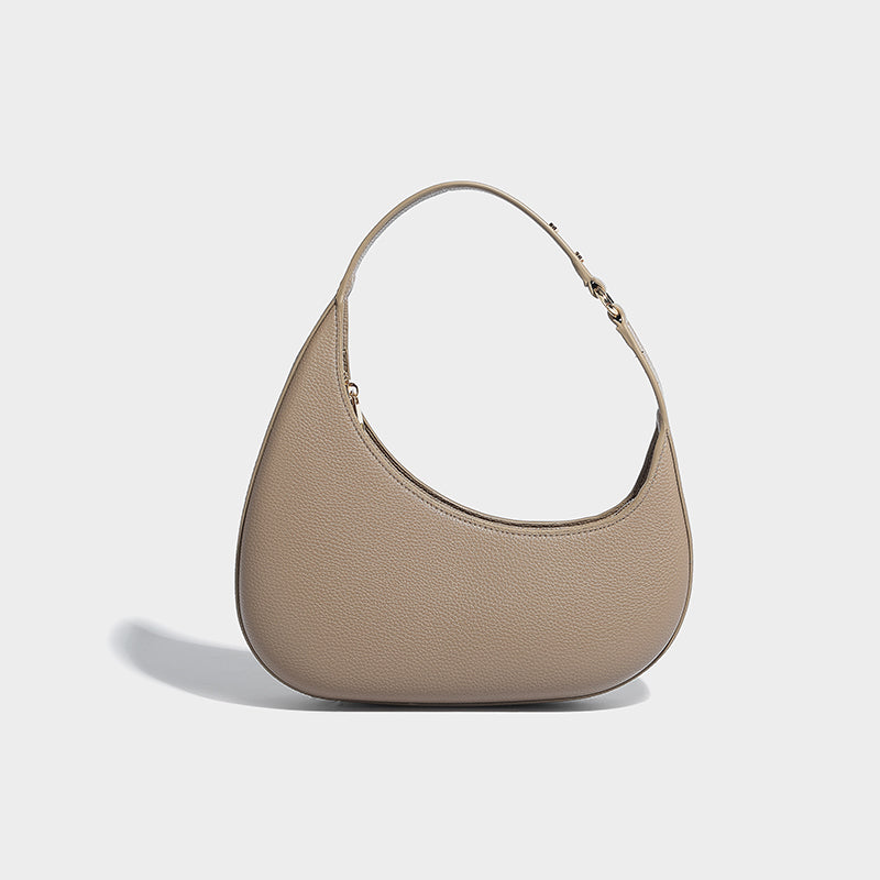 Vegan Leather Half Moon Shoulder Bag – Crescent Hobo Purse for Women