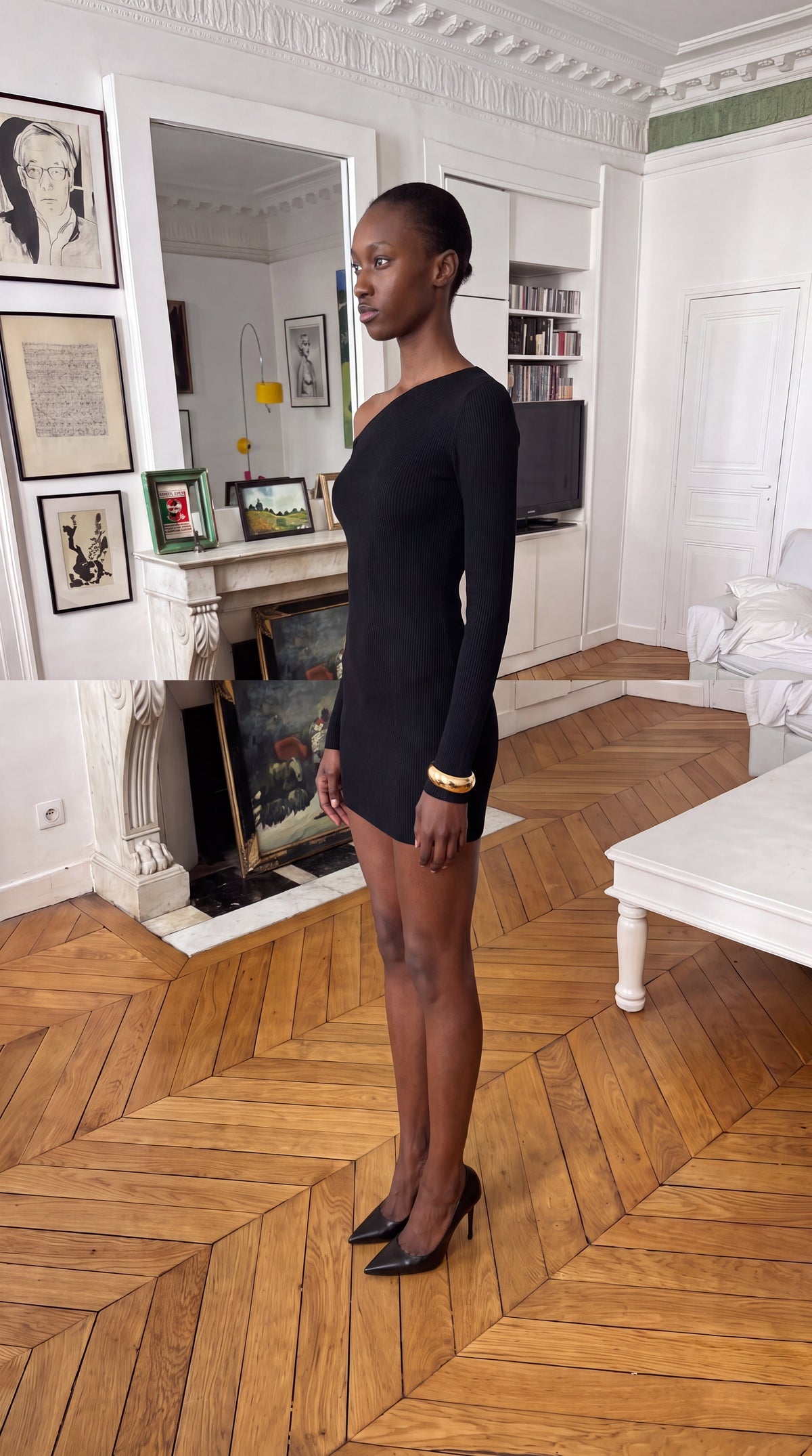 Câline Robe Courte Manches Longues