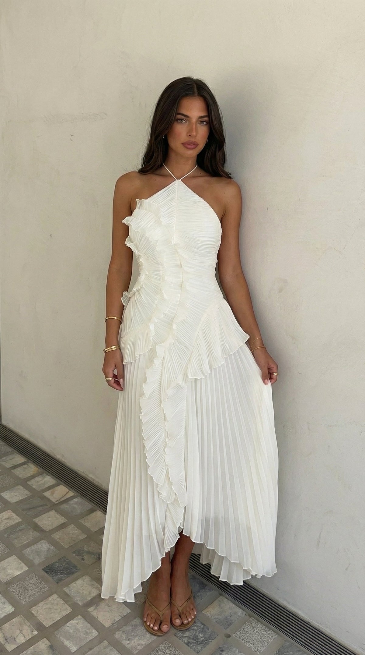Yseult Robe Longue à Volants
