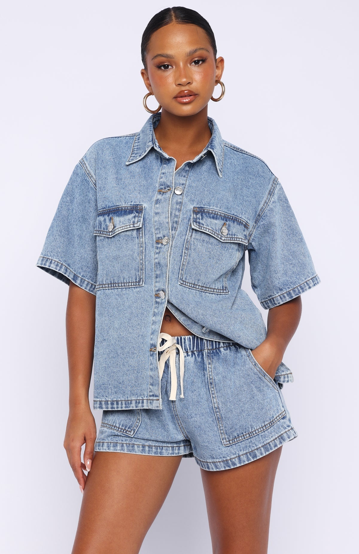 Isaure Chemise en Jean Boutonnée Chemise
